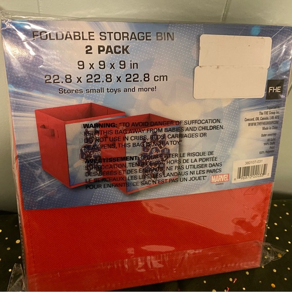 2/$25 NEW Marvel Avengers End Game Foldable Storage Bins Red - Picture 3 of 3